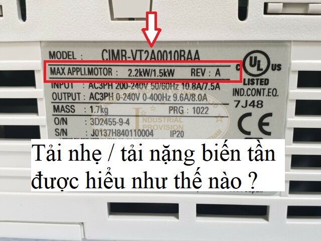 Tải nhẹ tải nặng trên biến tần